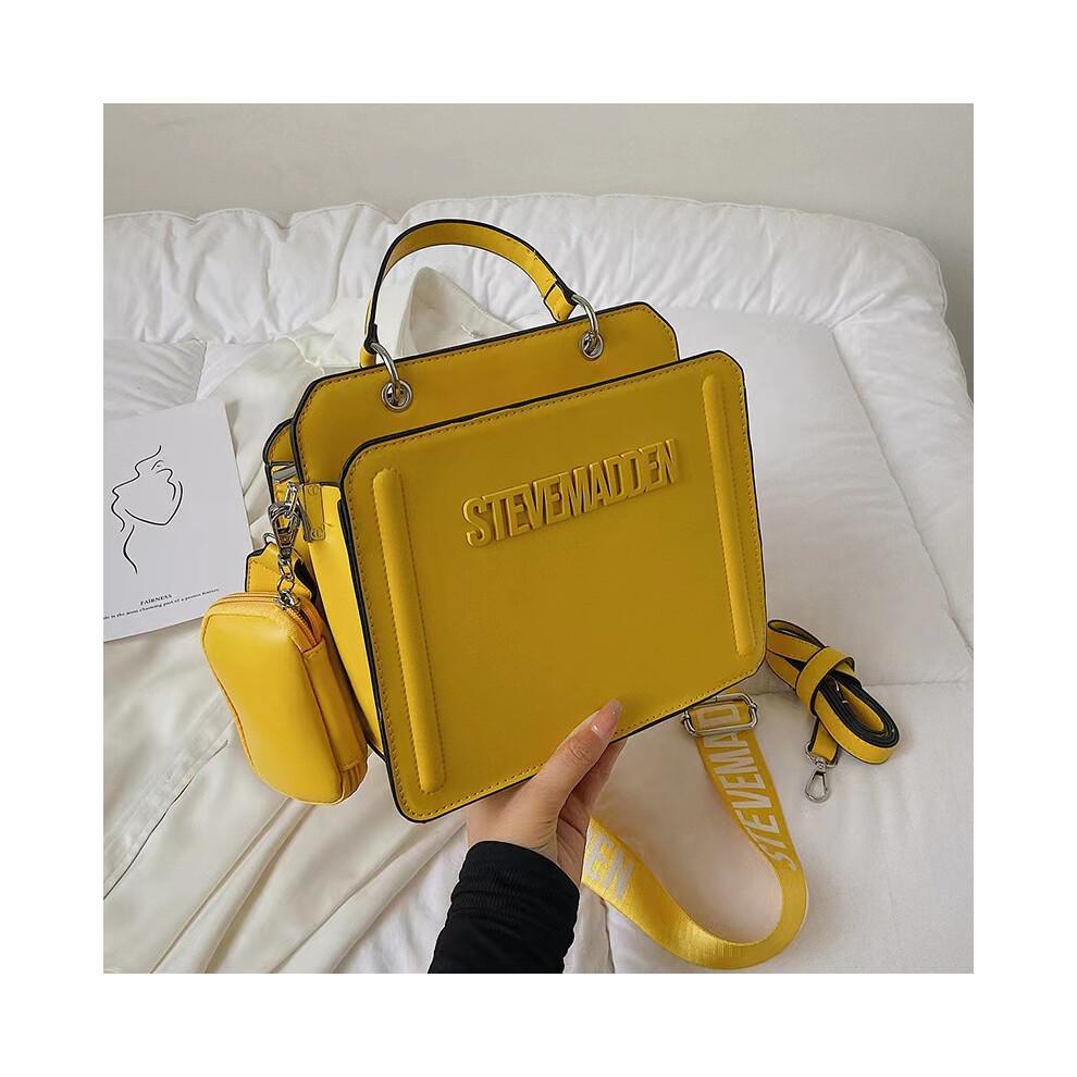 (Yellow) Women Madden Fashion Square Bag Black