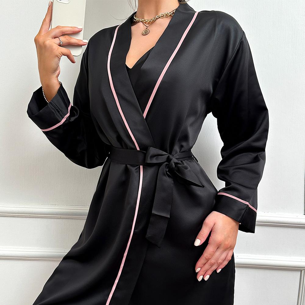 Pink Bride Bridesmaid Wedding Robe Spring Summer Female Sleepwear Kimono Bathrobe Gown Loose Casual Satin Home Dress Loungewear