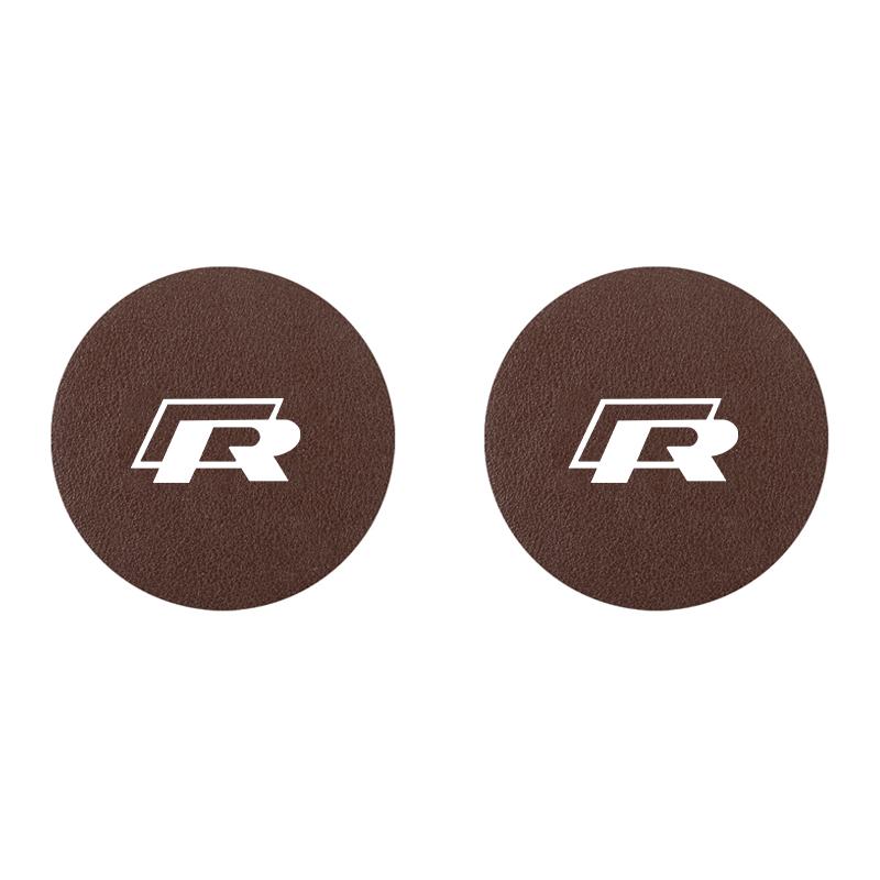 2pcs Car Cup Holder Insert Pad Emblem Coaster Anti-Slip Mat For VW Golf Tiguan T-Roc Polo Passat ID.4 T-Cross ID.3 Taigo ID.7 zj6