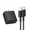 Совместим с Samsung S22/S21/Note10, Ультрабыстрое двойное Type-C зарядное устройство PD45W, Стандарт ЕС и США
