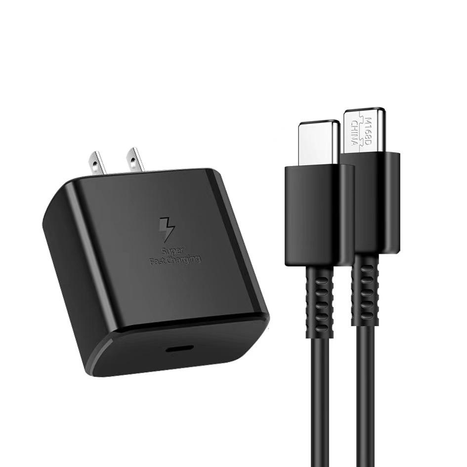 Совместим с Samsung S22/S21/Note10, Ультрабыстрое двойное Type-C зарядное устройство PD45W, Стандарт ЕС и США