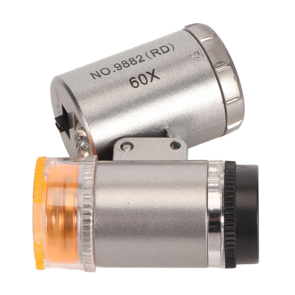 60X Mini Pocket Microscope Magnifier with LED Light Adjustable Portable Magnifying Glass UV