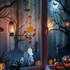 Halloween Pumpkin Hanging Decoration Spooky Moon Star Ghost Ornament Holiday Party Car Rearview Mirror Indoor Suncatcher Wind Chime Pendant