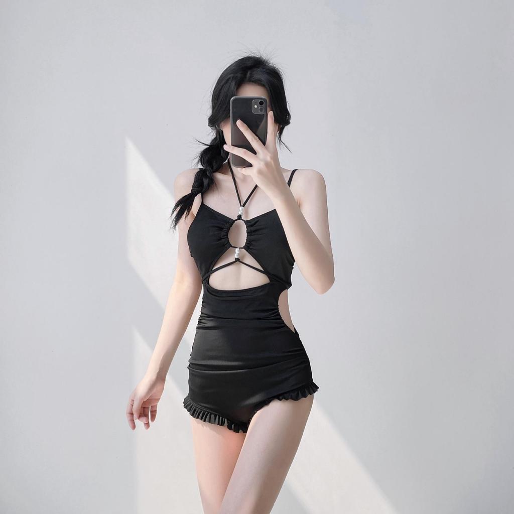 2025 Women's Two-Piece Slimming Swimsuit with Tummy Control, Full-Cover Long Sleeve Cover-Up, High-End Conservative Resort Wear