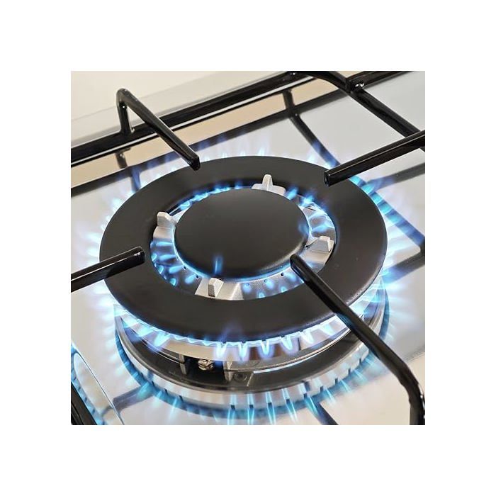 Plaque à gaz - Vitrokitchen - Bouton poussoir - Multicolore - 69x68x19 cm - Gaz naturel - Acier allié