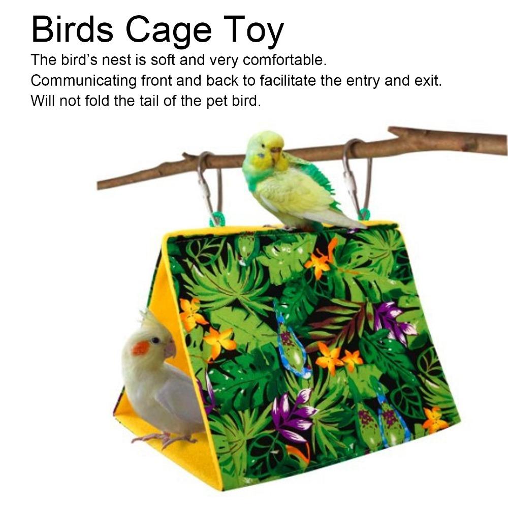 Washable Hut Tent Quick Dry Triangular Bird Nest Comfortable Bird Cage Toy Cockatiels