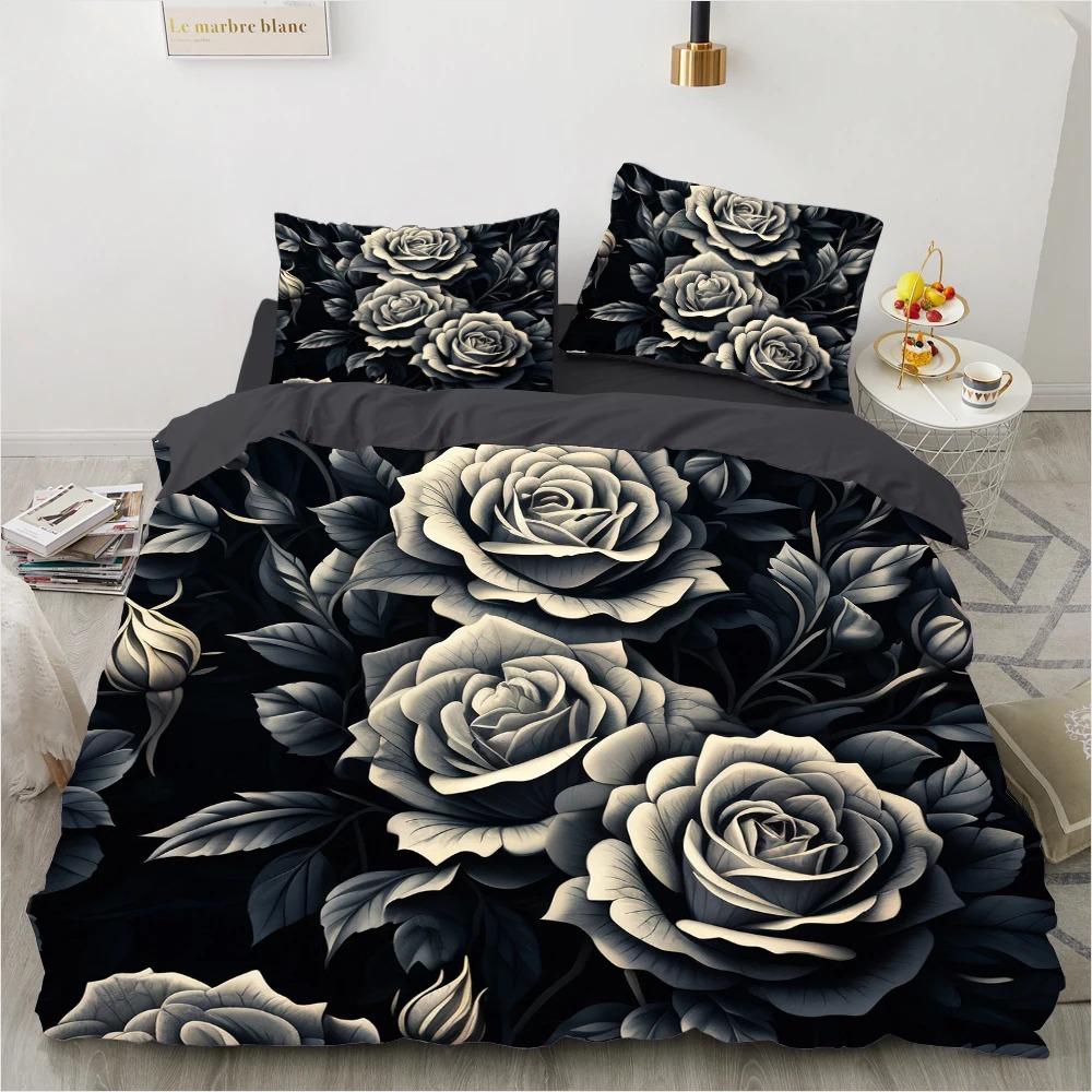 Red Rose Bedding Set Qulit Cover 3d Floral Duvet Cover Set Flower Comforter Cover Queen King Size Bed Linen 220x240 200x200