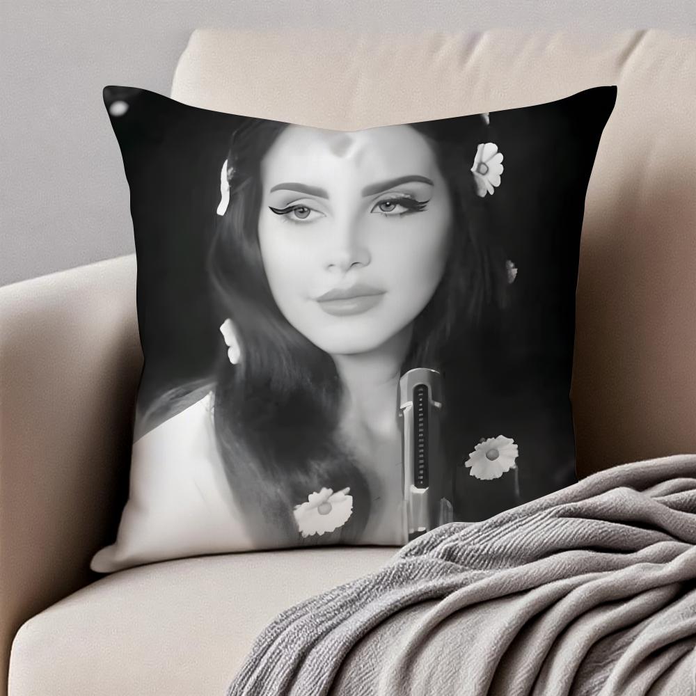 LLana Del Rey Cushion Cover Pillowcase Antidustmite Invisible Zipper Short Plush Sofa Cushion