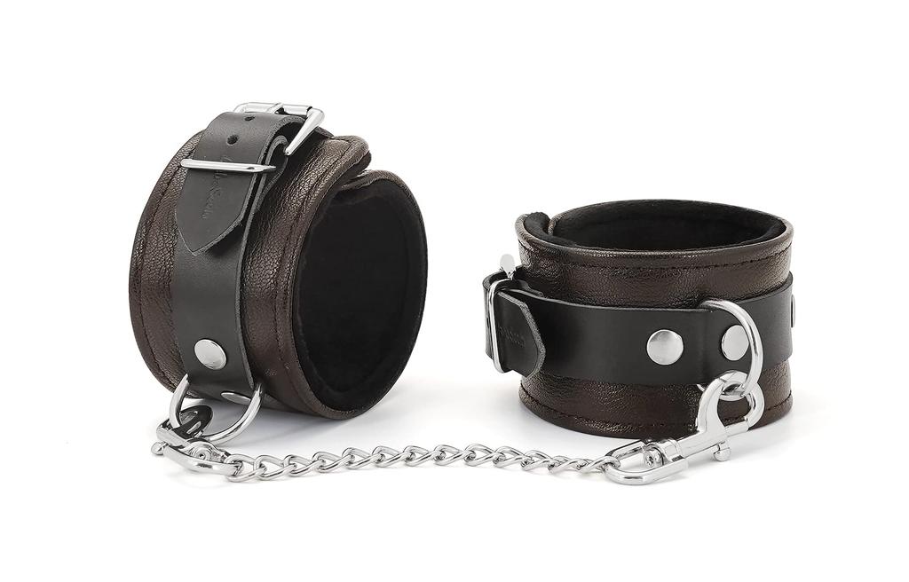 Liebe Seele Wild Gent Fetters SM Goods Restraint Genuine Leather Sheep Leather Queen Luxury Cosplay Dark Brown Restraint Play