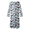 Women's Casual Round Neck Halloween Printed Midi Dress Long Sleeve Pocket Dresses