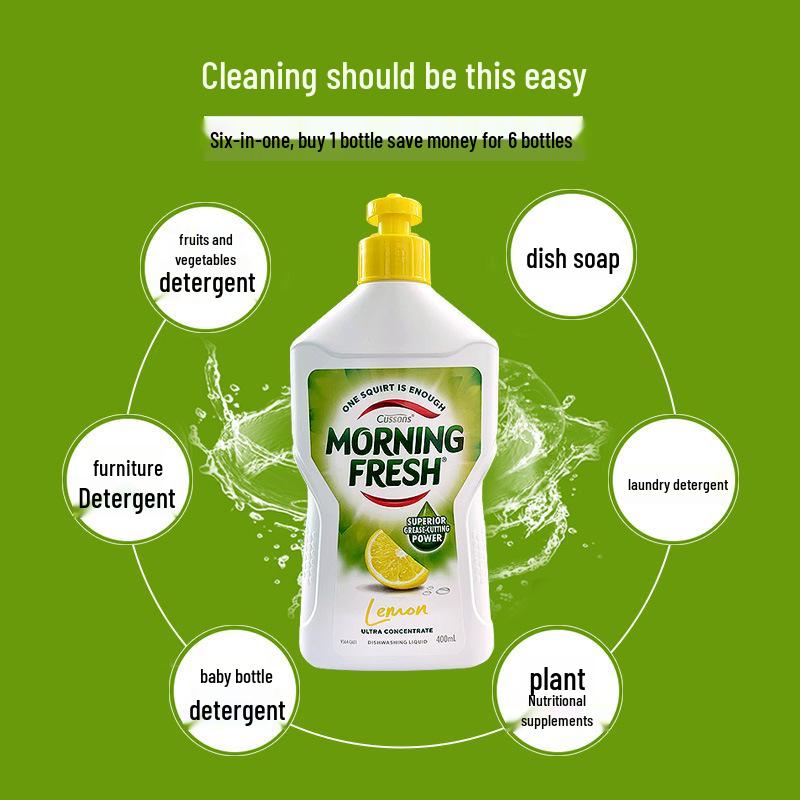 Super-Power Morning Fresh Australian Concentrated Dish Soap: 400ml Low Foam, Easy Rinse, Degreasing Formula