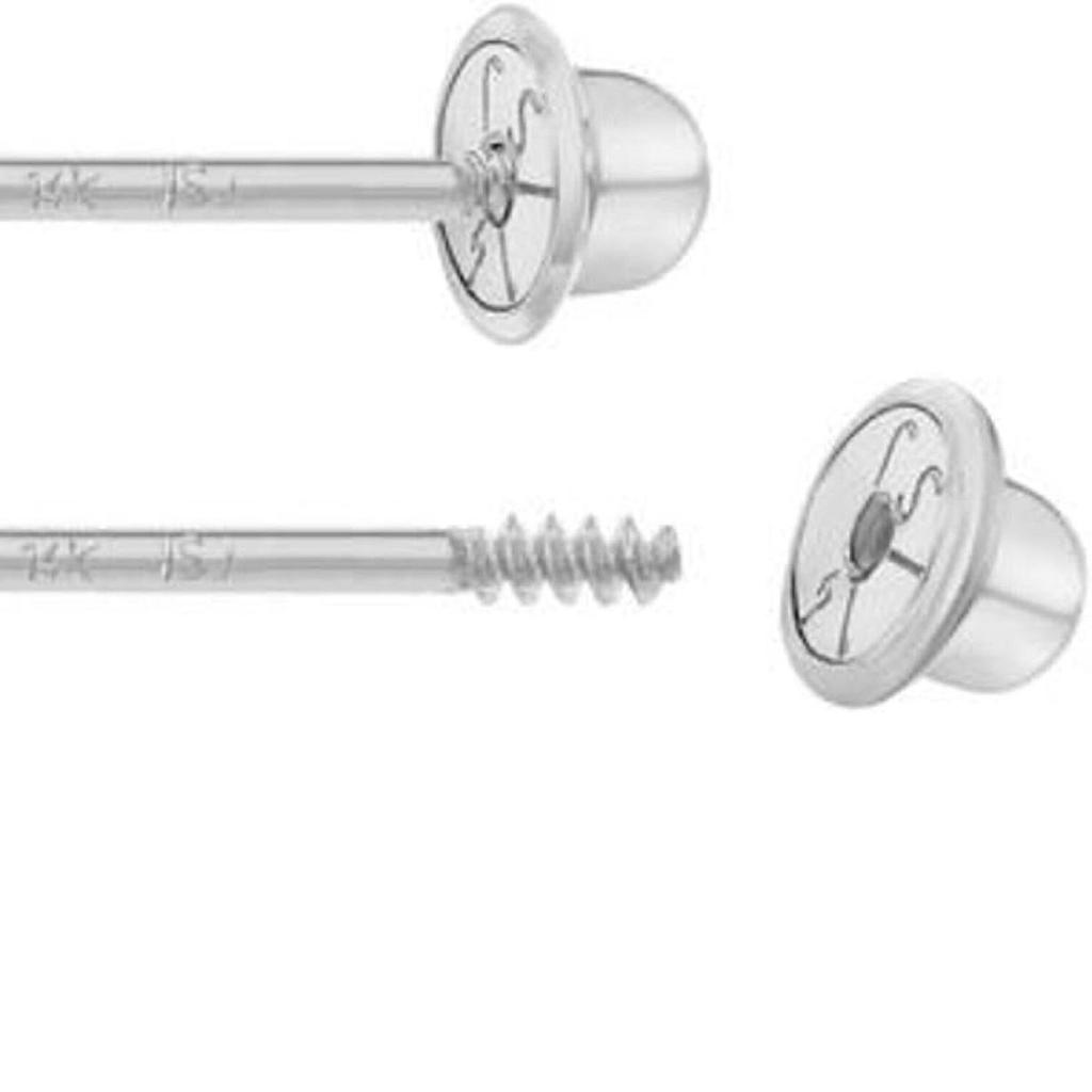 Драгоценности Prim 1 карат. Серьги-гвоздики с завинчивающейся крышкой из муассанита - Белое золото 14 карат - Сверкающие