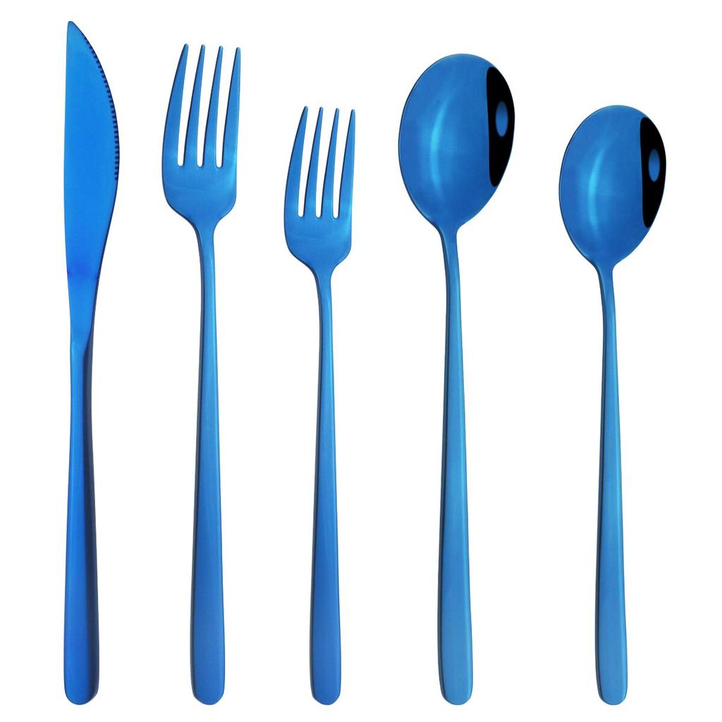 5/10/20 Pcs Colorful Dinnerware Cutlery Set 304 Stainless Steel Flatware Set Mirror Knife Fork Spoon Tableware Set Kitchen Silverware