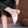 2024 New Fashionable Versatile Women's Slippers Solid Color Low Heel Fish Mouth Shoes Comfortable Women's Shoes Zapatos Mujer