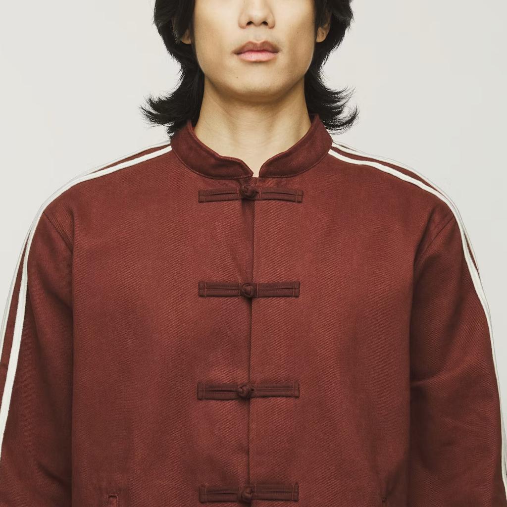 Adidas Оригинальная куртка-бомбер X CLOT от Эдисона Чена CNY Новый китайский стиль Воротник-стойка Полосатая куртка с длинным рукавом Унисекс куртки KD4031