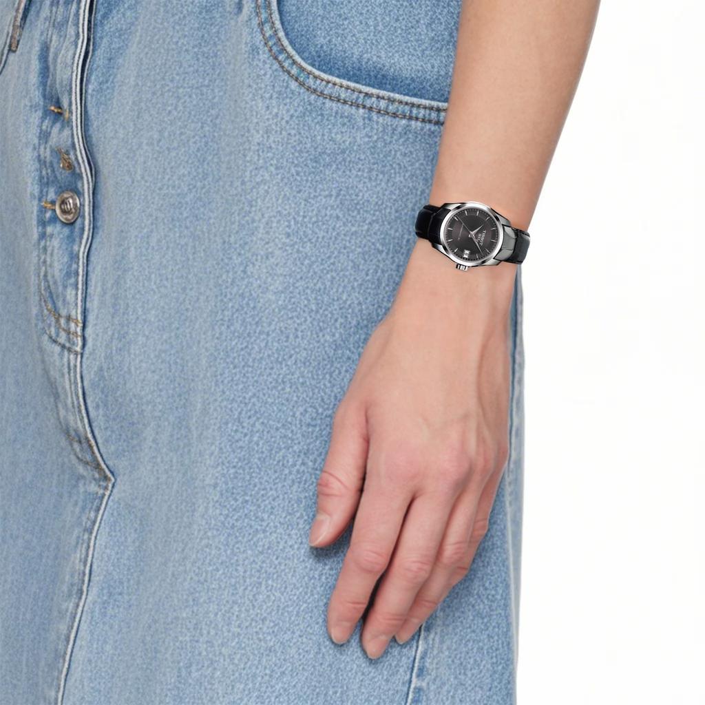 Tissot Автоматические механические женские часы Kutu Collection 32 мм Черный циферблат Корпус из нержавеющей стали T035.207.16.061.00