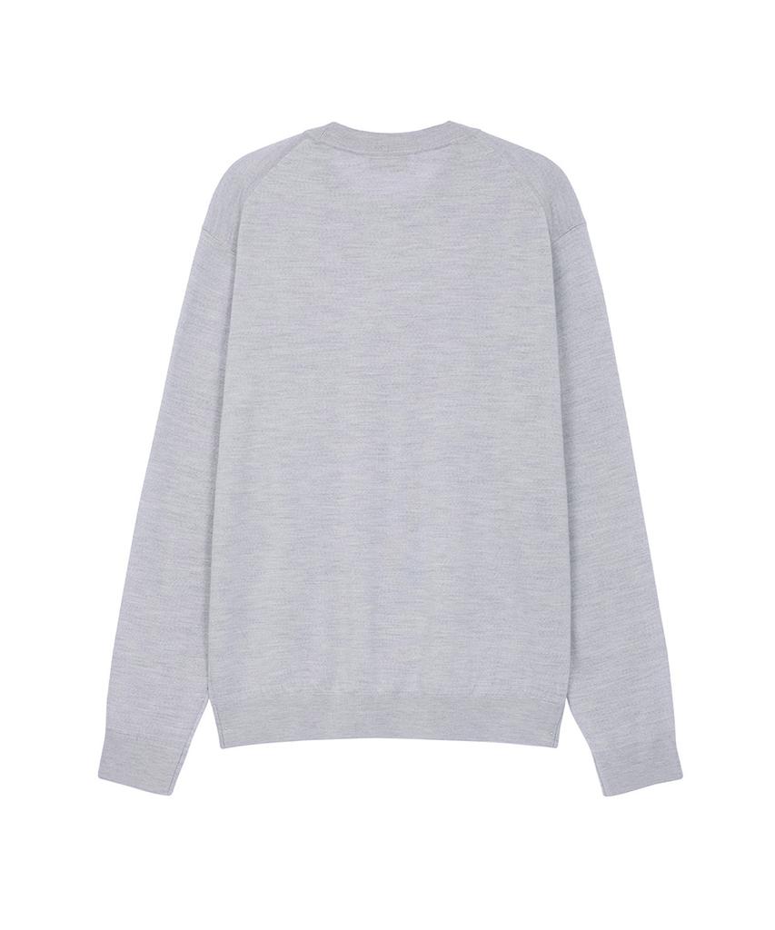 SIECLE Light Wool Crew Neck Knit (Light Gray)