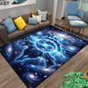 "Galaxy Theme Anime Style Carpet with Energy Sphere and Cosmic Design" Suitable for use as an anti-slip for living room bedroom sofas