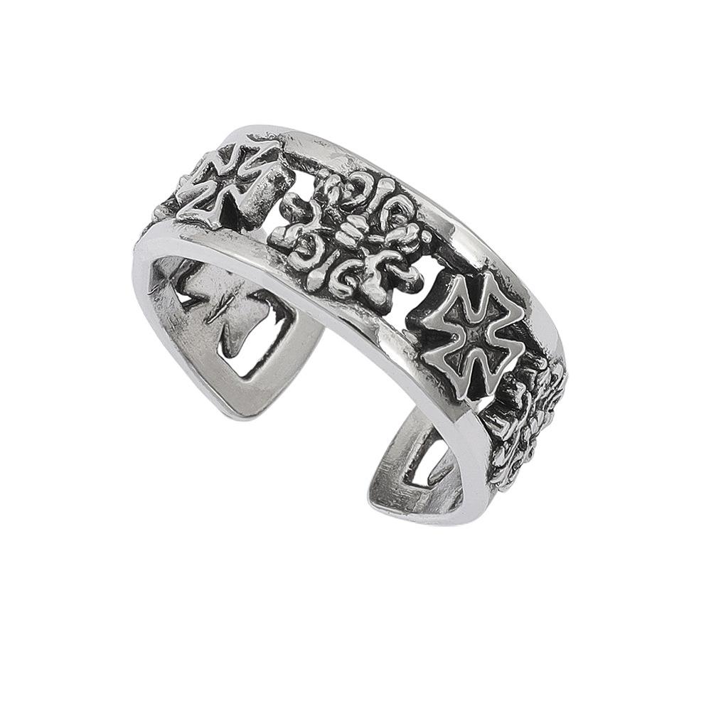 Cross Trendy Ring Hip-hop Punk Style Versatile Boyfriend Style Open Ring
