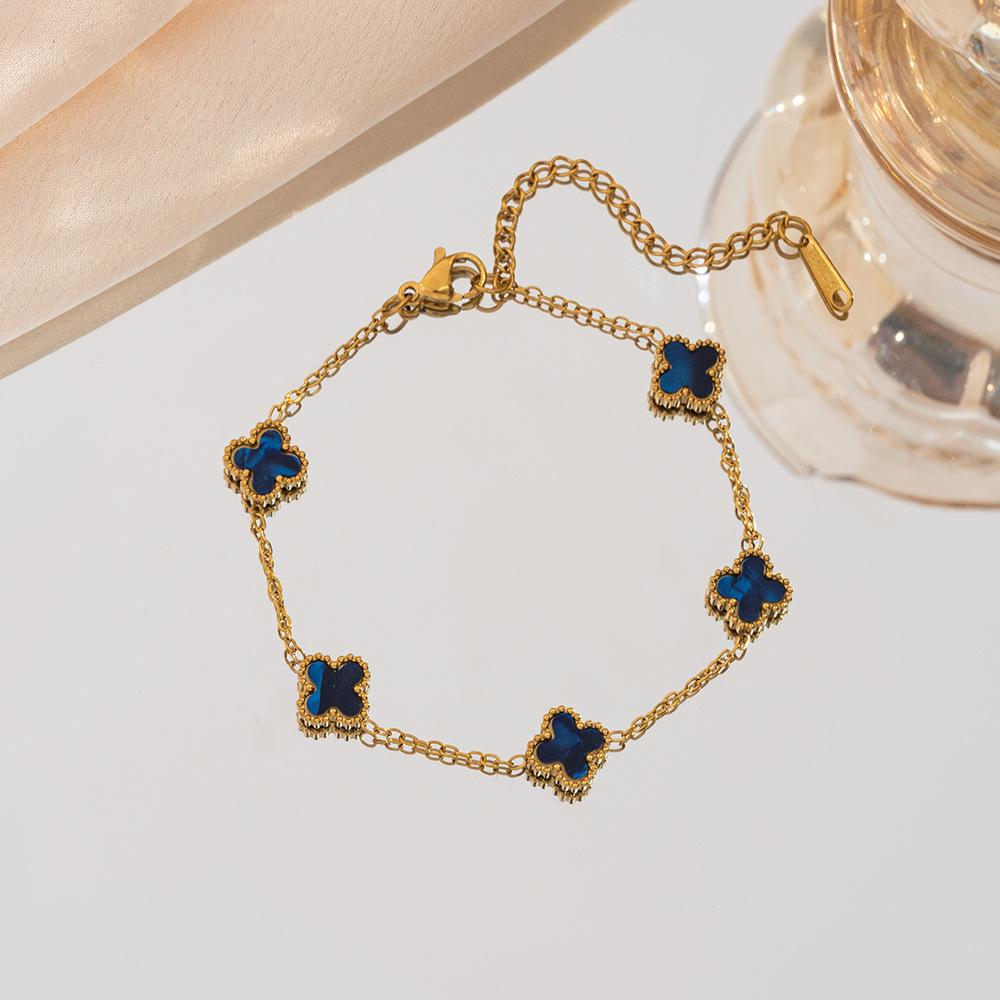 Браслет «Четырехлистный клевер» 9 мм — Роскошное и высококлассное женское ювелирное изделие, которое не потускнеет. Уникальный и минималистичный браслет-манжета.