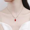 925 Sterling Silver Fashion Light Luxury Ice Flower Cut Crystal Zircon Queen Water Drop Pendant Necklace Birthday Party Gift