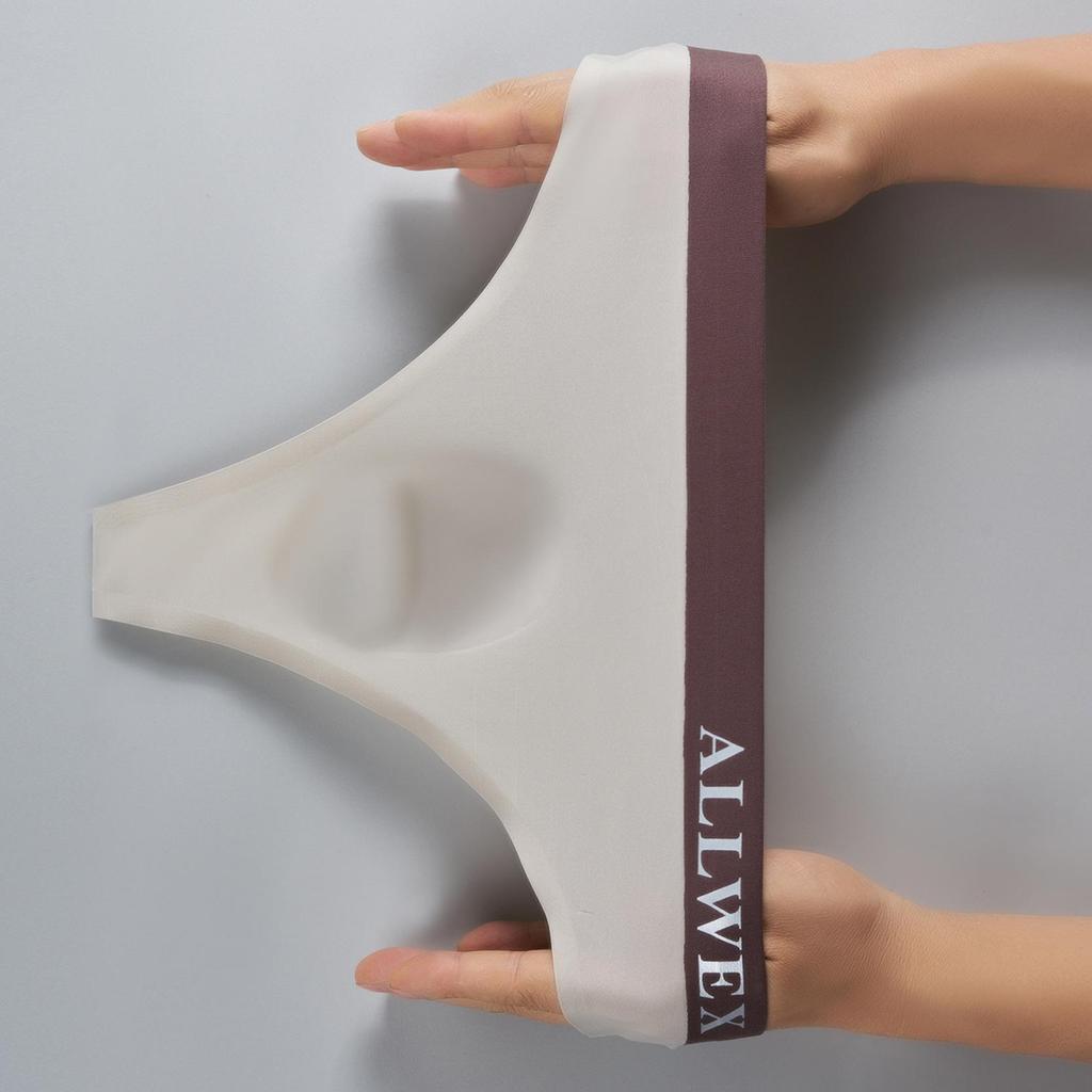 Men's Low-Waist Ice Silk Seamless Triangle Briefs and T-Back Underwear