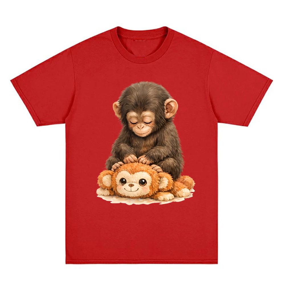 Футболка Punch Monkey с принтом японской макаки Высококачественная футболка Модная Кавайная 100% Хлопок Женская/Мужская Camisetas