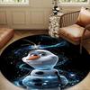 Snowman Olaf Sparkle Night Round Rug for Livingroom,Bedroom, Palyroom, Chair Rug, Area rug, Circle Carpet, Large Size Decor Fan Christmas gift