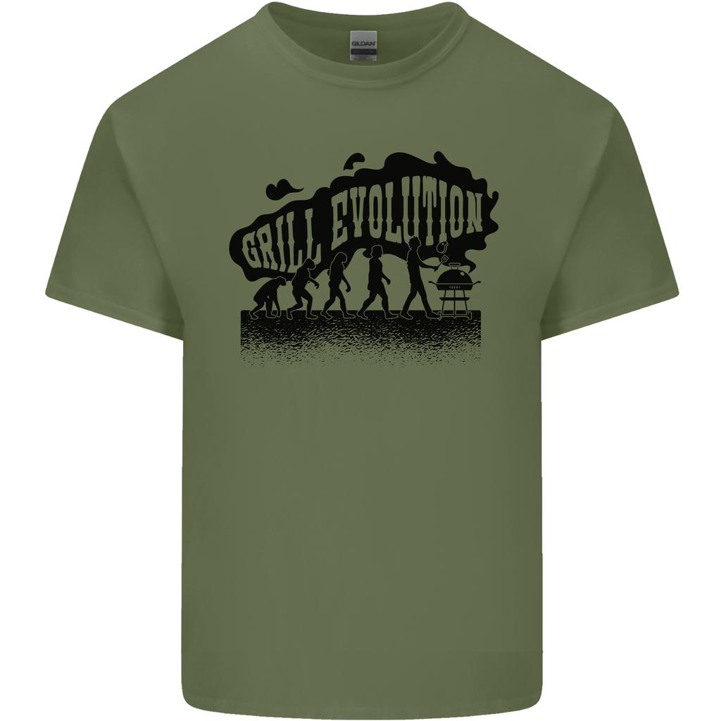 Grill Evolution Funny BBQ Braai Unisexs Light Cotton TShirt
