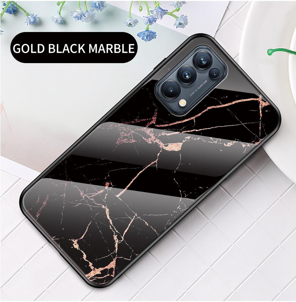 Чехол для OPPO Reno 4 2 3 4 5 ZF Lite Find 2 F11 Pro F7, чехол из мраморного закаленного стекла, задняя крышка