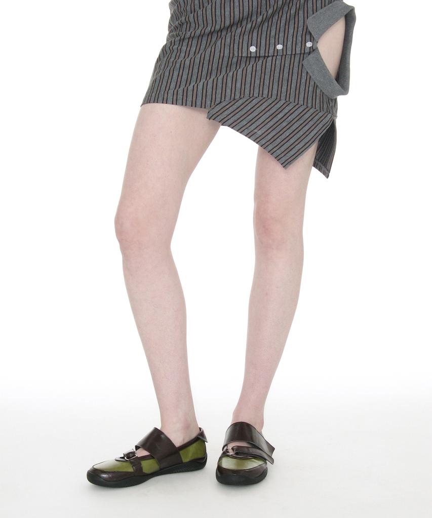 Partimento Women Double Strap Sports Ballet Flats_Olive