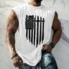 Летний мужской однотонный поглощающий пот дышащий жилет без рукавов с принтом и расширяющимся плечом