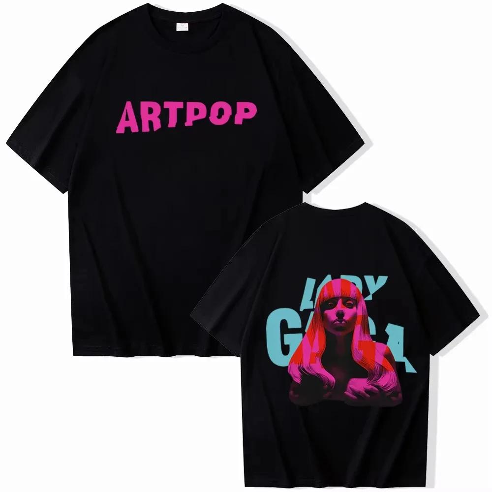 Футболка Lady Gaga The Fame Унисекс Женская Харадзюку Круглый вырез Летняя Повседневная Рубашка