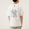 MLB Old Flower T Shirts Unisex Milk White Crew Neck Moderate 3ATSM2023-50CRS