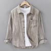 Spring Summer Retro Distressed Pleat Cotton Linen Long sleeve Shirts Men's Chinese Style Loose Casual Shirt Breathable Linen