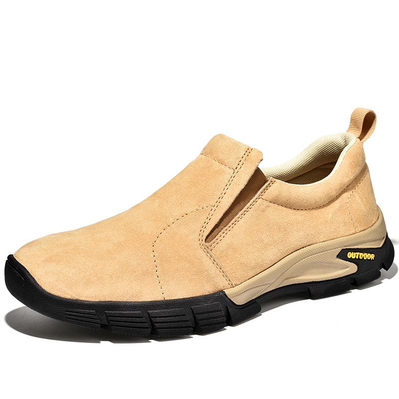 New Men's Outdoor Large-size Casual Leather Shoes Matte Leather Breathable Foot Shoes Non-slip and Wear-resistant Outdoor Shoes