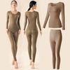 1 Set Autumn Winter Seamless High Elastic Thermal Underwear Pajamas Long Sleeve Bottoming