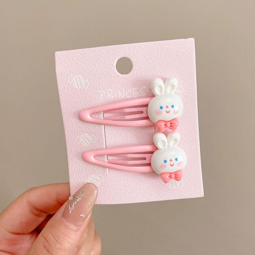 2Pcs/set Candy Color Hairpin Fine Flash Duckbill Clip Fashion Rabbit Hair Clip Women