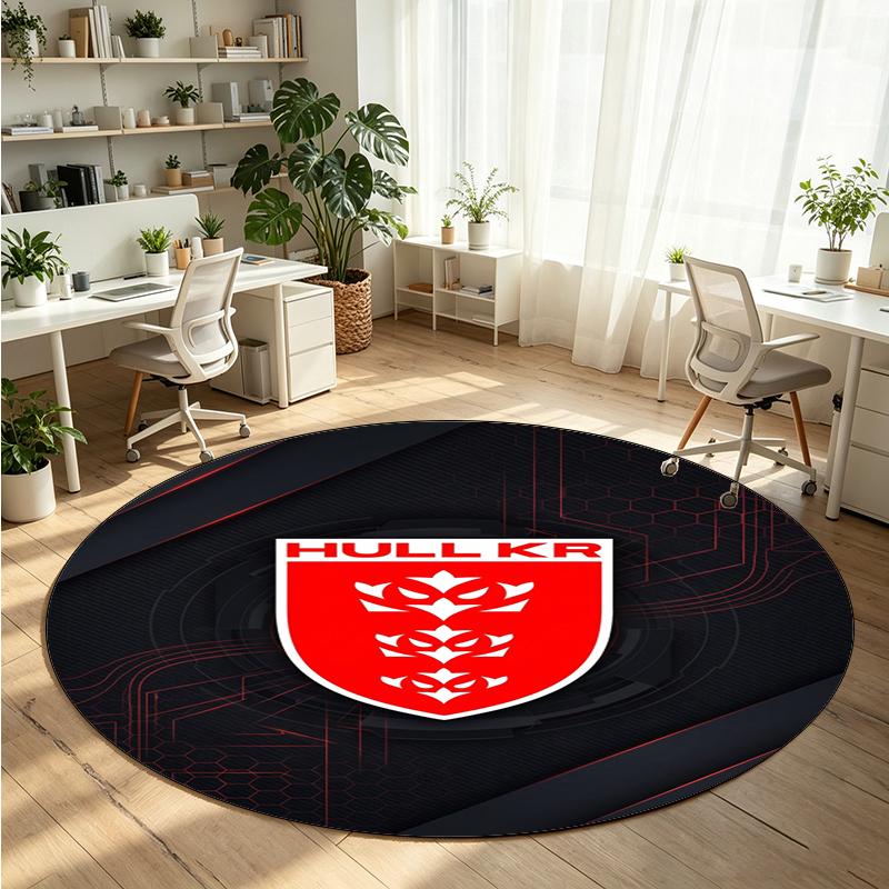 Hull KR Printed Round Crystal Velvet Rug Soft Non Slip Floor Carpet For Bedroom Holiday Gift