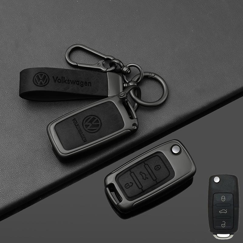 For VOLKSWAGEN Alloy Leather Car Remote Key Case Cover for VW Volkswagen Polo Tiguan Passat B5 B6 B7 Golf 4 5 6 MK6 Jetta Lavida