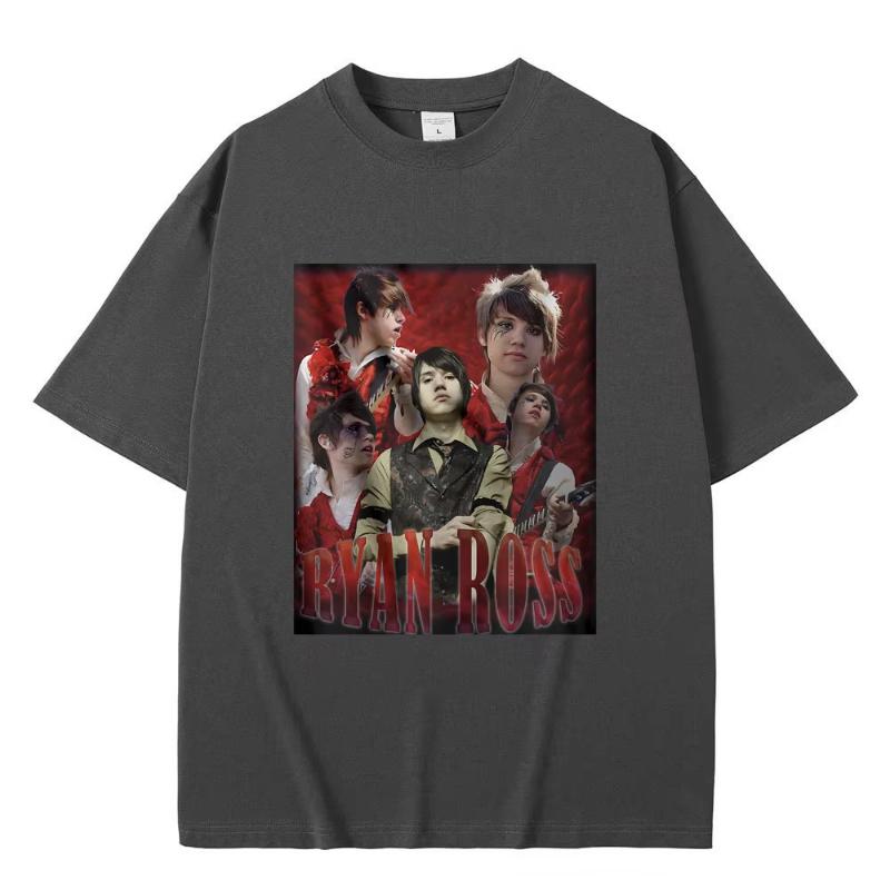 Ryan Ross Graphic Print Tshirt Unisexs Gothic Rock Oversized Short Sleeve Unisex Fashion Tshirt Unisex Women Casual Pure Cotton Tees