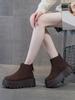 Женские зимние ботинки 2025 новые зимние на толстой подошве с внутренней платформой короткие ботинки популярные бархатные утепленные в иностранном стиле ботинки Мартина хлопковые туфли