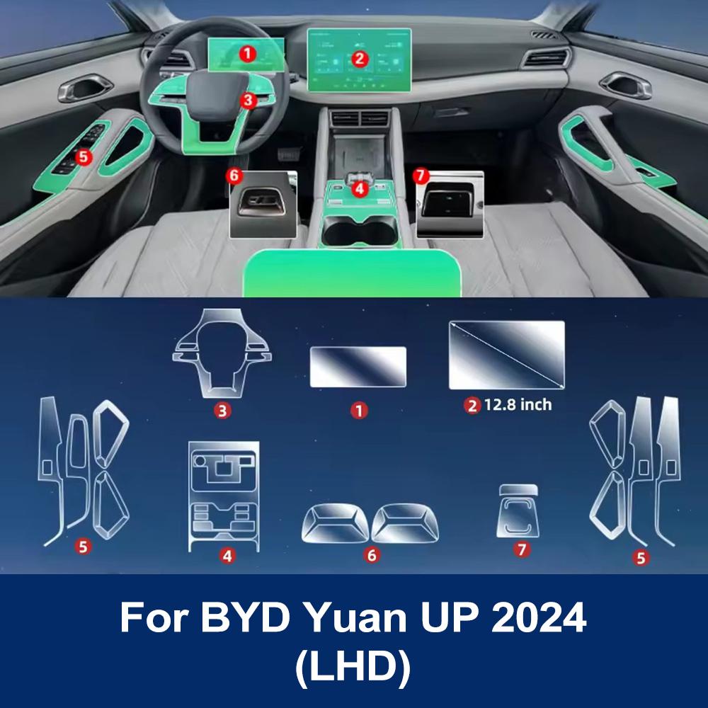 Прозрачная TPU пленка для салона автомобиля, вырезанная по форме, для BYD Yuan UP 2026 ATTO 2, панель GPS, центральная консоль, аксессуары против царапин