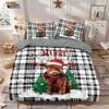 3 шт. клетчатый рождественский комплект постельного белья с принтом горной коровы без наполнителя, разные размеры, украшение для спальни, пододеяльник, машинная стирка