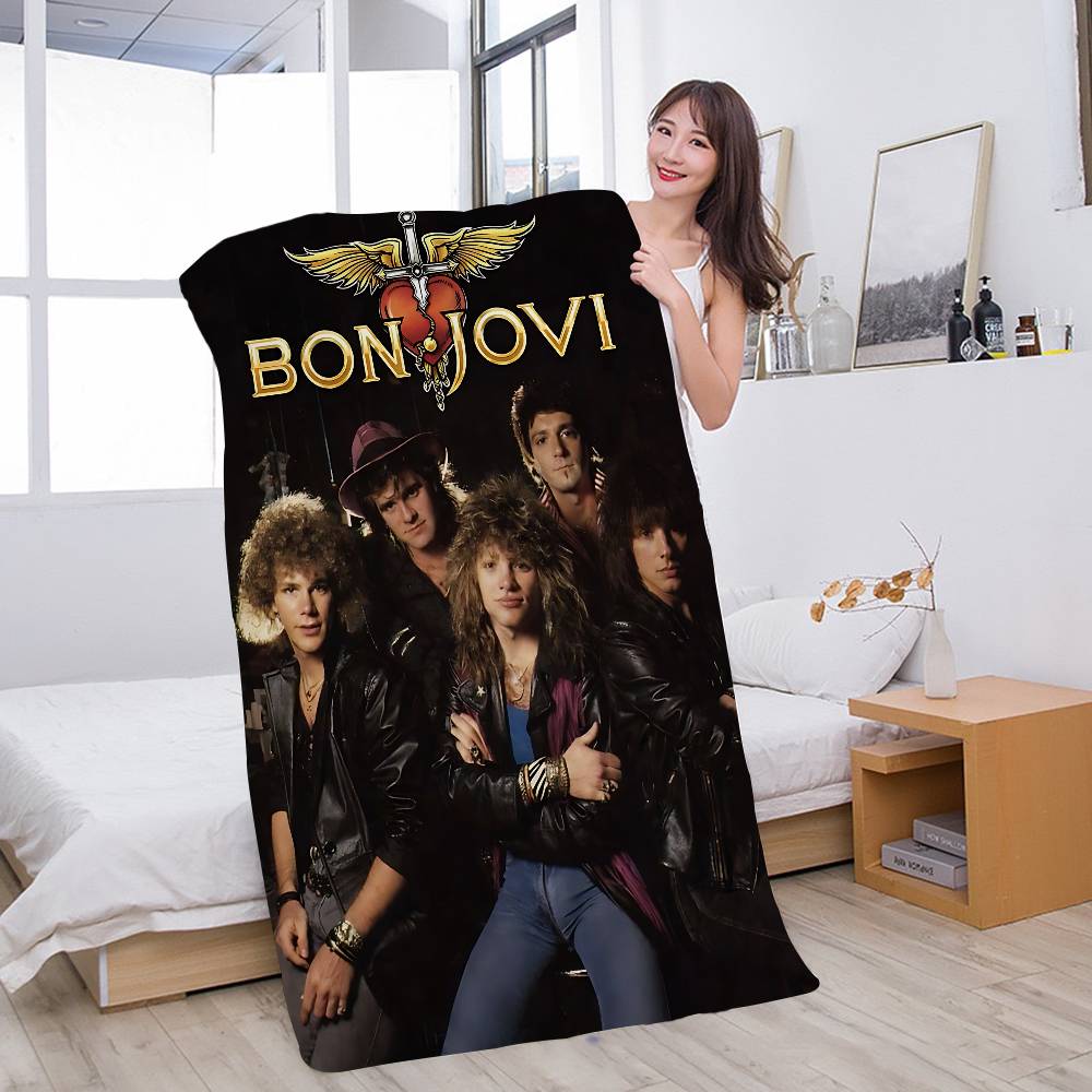 Hot Rock Band B-Bon Jovies Microfiber Blanket Quick Drying Beach Towels Oversized Printing Super Absorbent Pool Towel Blanket
