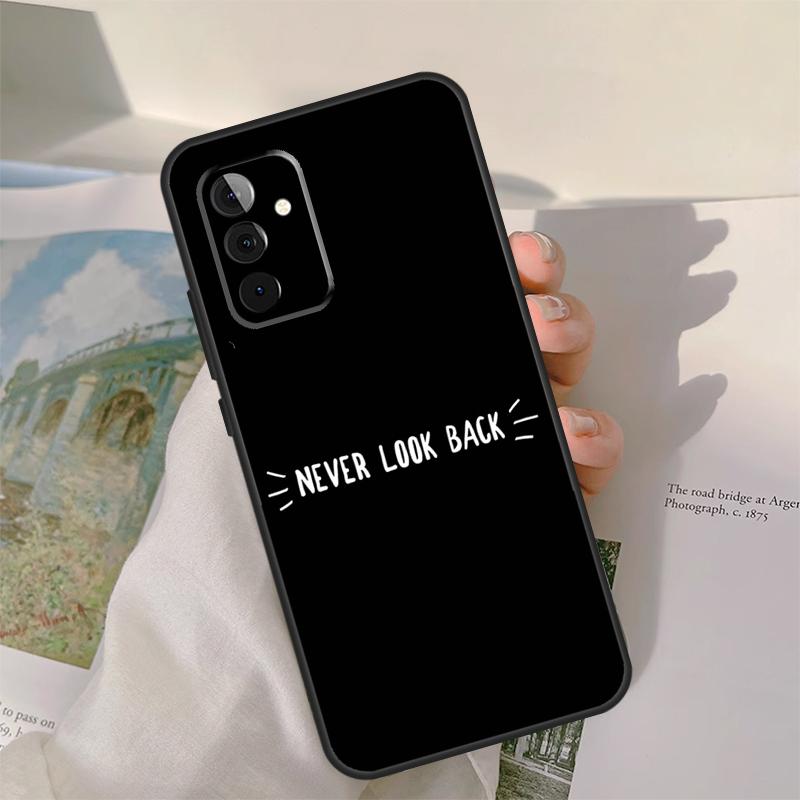 Простой Минималистичный Черный Чехол с Цитатой Для Samsung Galaxy A55 A35 A15 A32 A12 A22 A52 A06 A54 A34 A14 A56 A36 A26 A16 A13 A53