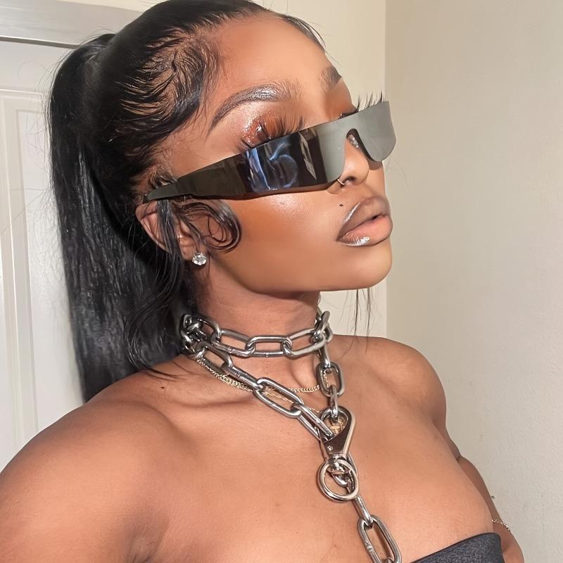 1 шт. Модные женские очки Будущее Геометрический Многоугольник Киберпанк Уличный Стиль Безободковые Декоративные Очки