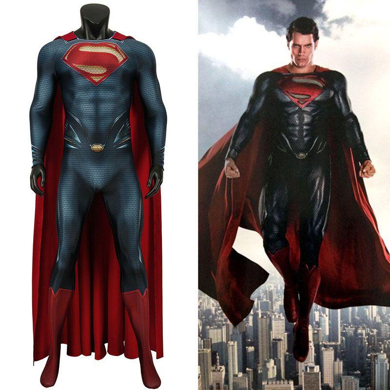 Качественный костюм для косплея Супермена из фильма «Человек из стали» для взрослых и детей-унисекс**