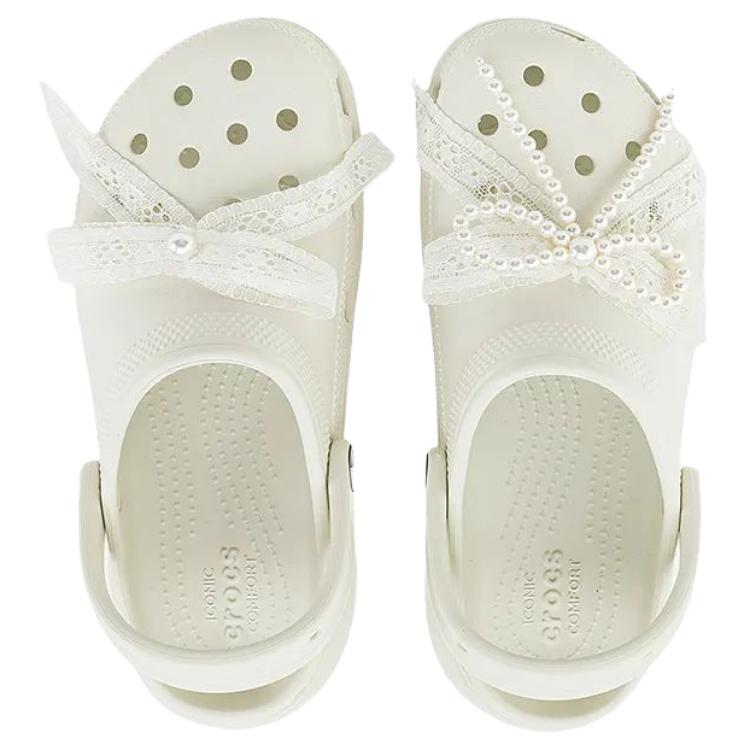 Crocs Жемчужное кружево Облачные клоги Женская обувь Белый 211540-0HZ