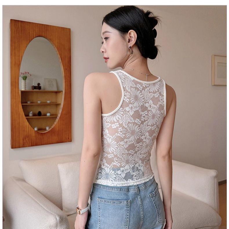 Французская сексуальная кружевная майка с открытой спиной для женщин - Коллекция начала осени